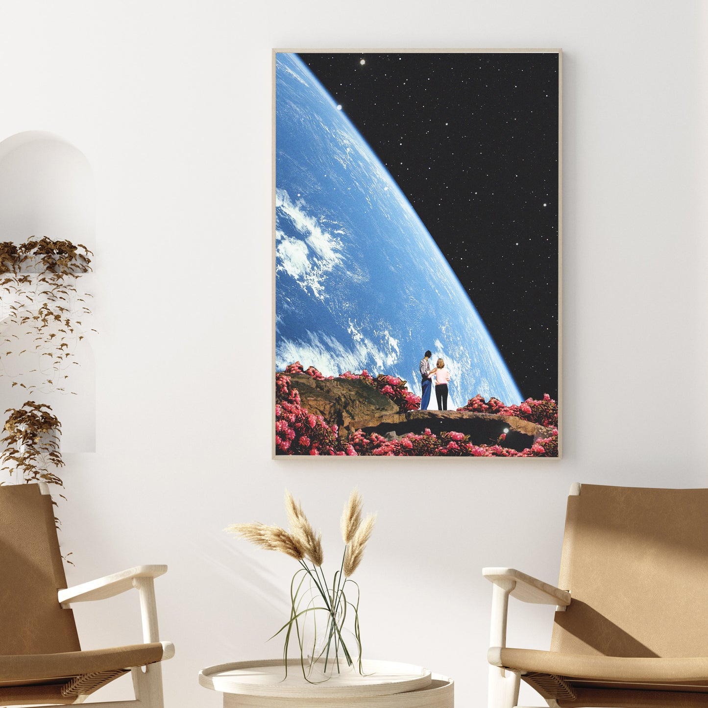 My best view, Vintage Collage art, Surrealism, Retro Art, Sci-Fi fi, Cosmic Collage, Earth view