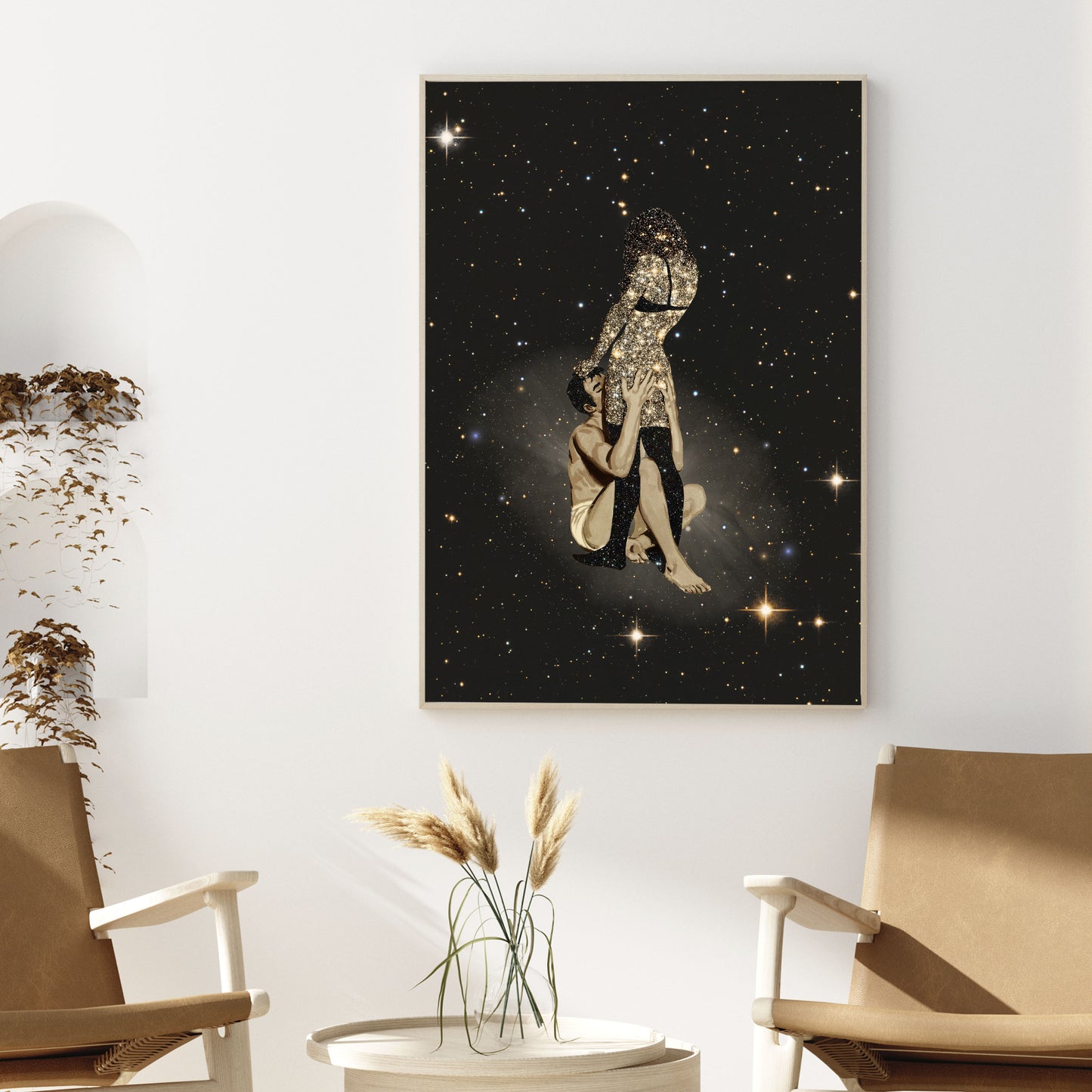 Ignited, Couples, Love, Vintage art, Surrealism, Retro Art, Sci-Fi, Cosmic Collage, Cosmic Art, Space Art, Art Print