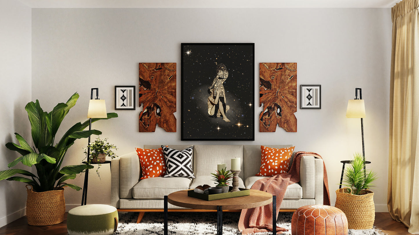 Ignited, Couples, Love, Vintage art, Surrealism, Retro Art, Sci-Fi, Cosmic Collage, Cosmic Art, Space Art, Art Print
