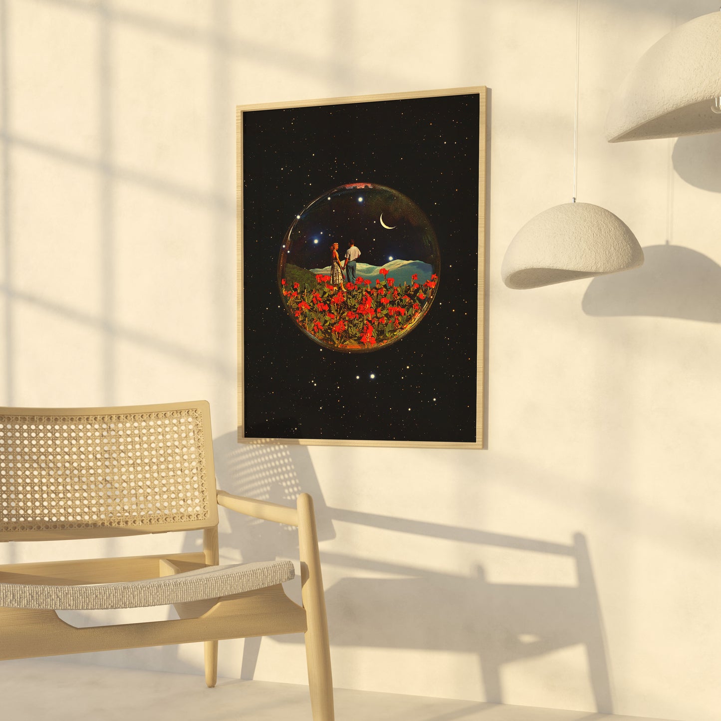 Love Bubble, Vintage art, Surrealism, Retro Art, Sci-Fi, Cosmic Collage, Cosmic Art, Space Art, Art Print