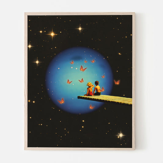 I've known you forever Vintage Cosmic Collage Art Retro Art