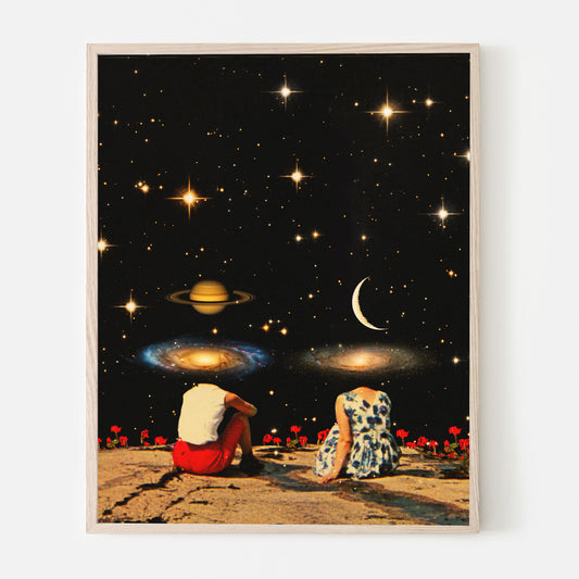 Infinite Worlds, Vintage art, Surrealism, Retro Art, Sci-Fi, Cosmic Collage, Cosmic Art, Space Art, Art Print, Spirituality.