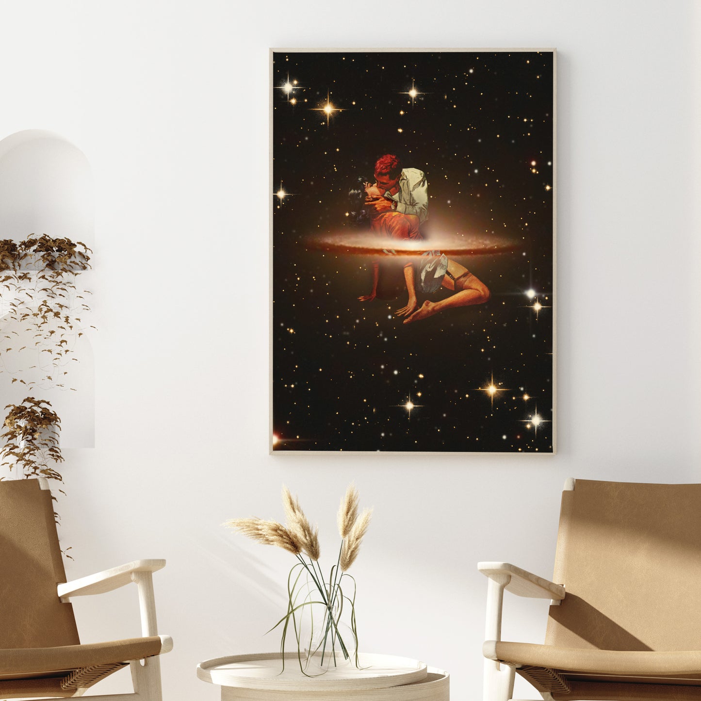 Take me to the stars Vintage Cosmic Collage Art Retro Art