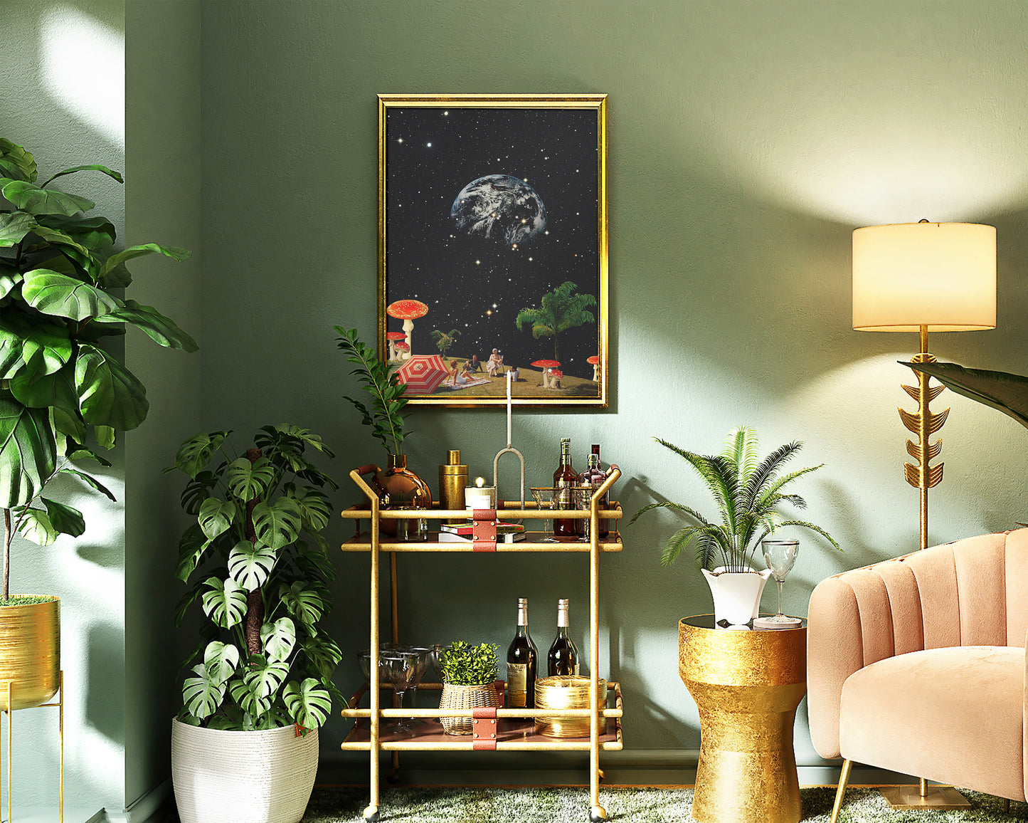 LSD Vintage Cosmic Collage Art Retro Art