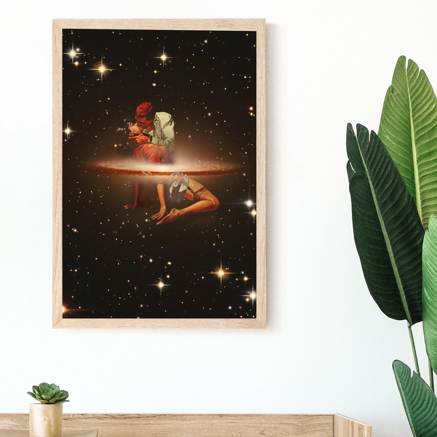 Take me to the stars Vintage Cosmic Collage Art Retro Art