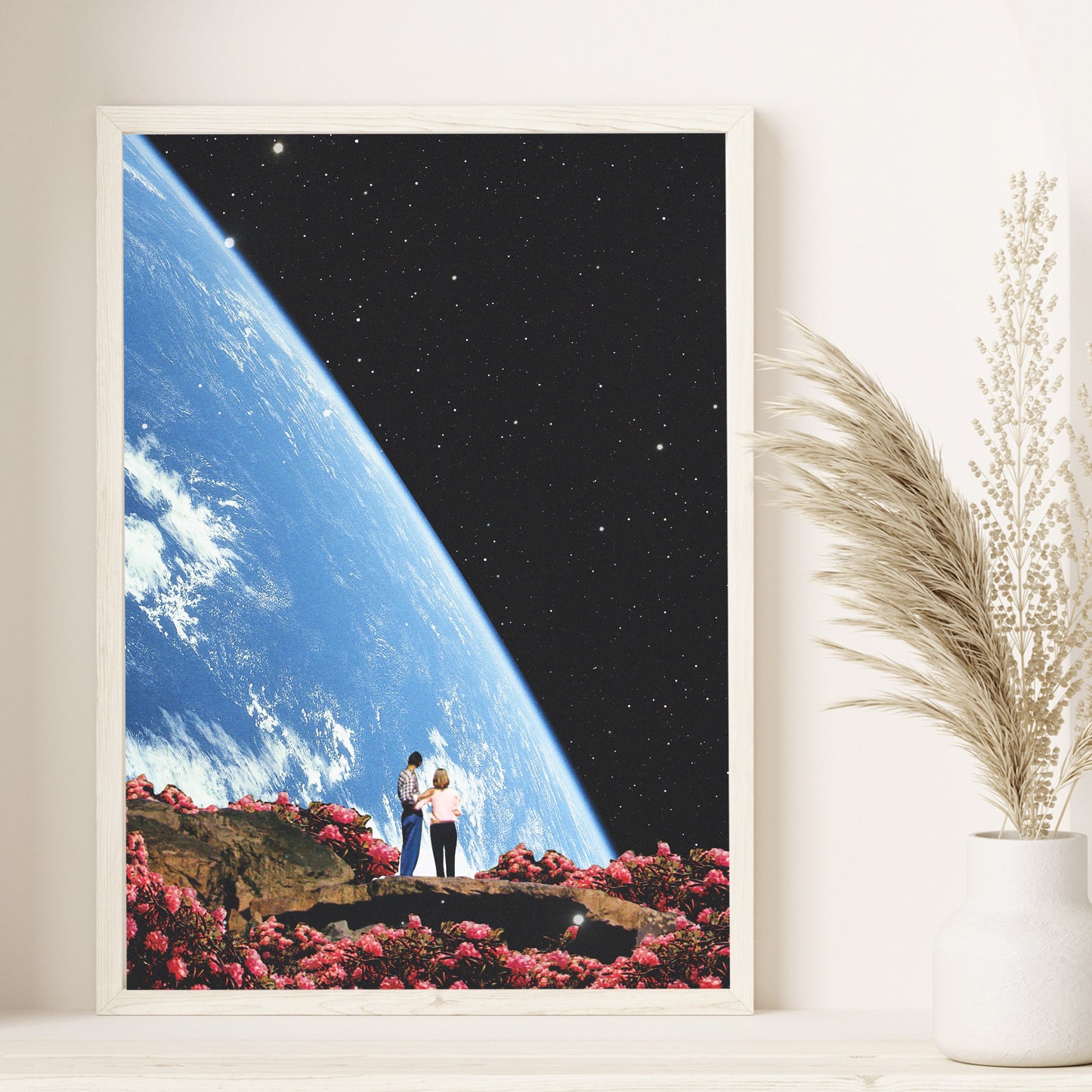 My best view, Vintage Collage art, Surrealism, Retro Art, Sci-Fi fi, Cosmic Collage, Earth view