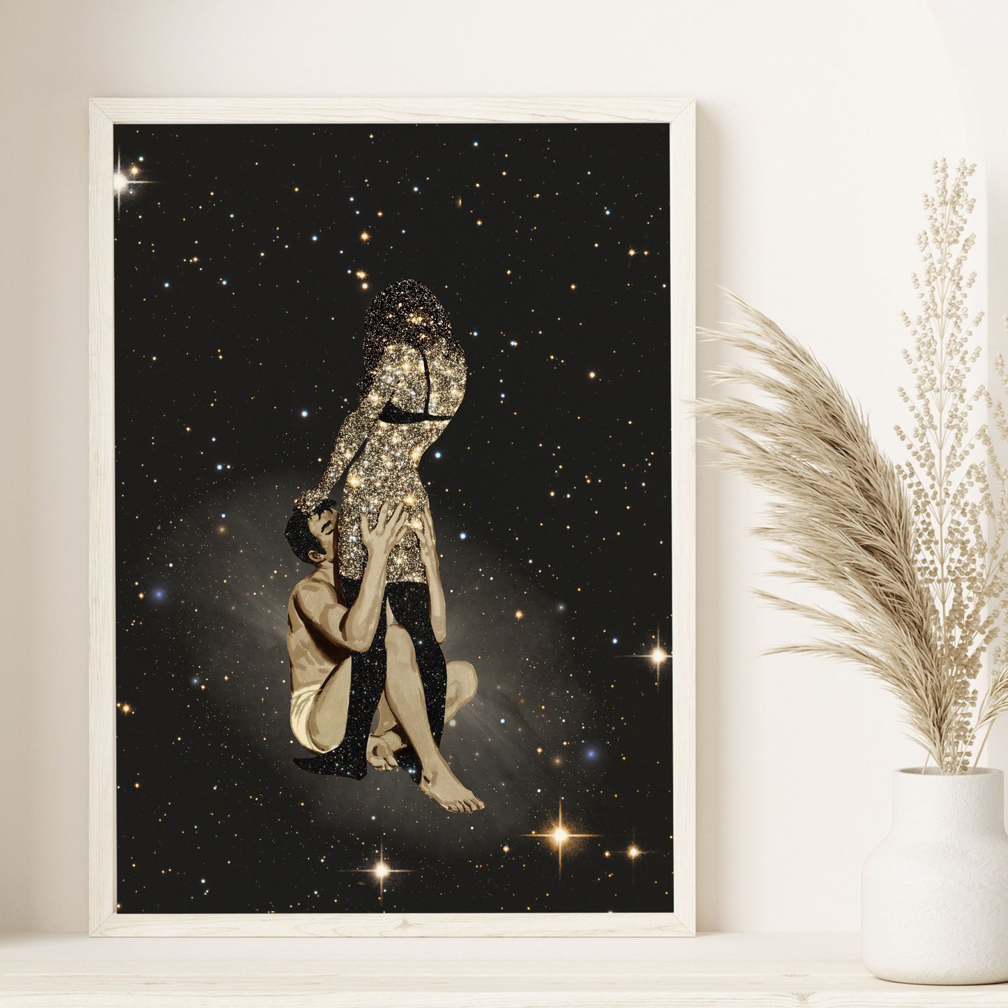 Ignited, Couples, Love, Vintage art, Surrealism, Retro Art, Sci-Fi, Cosmic Collage, Cosmic Art, Space Art, Art Print