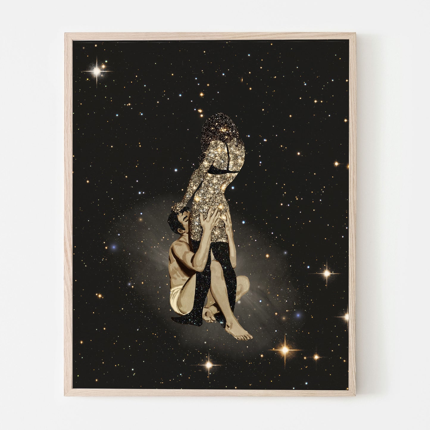 Ignited, Couples, Love, Vintage art, Surrealism, Retro Art, Sci-Fi, Cosmic Collage, Cosmic Art, Space Art, Art Print