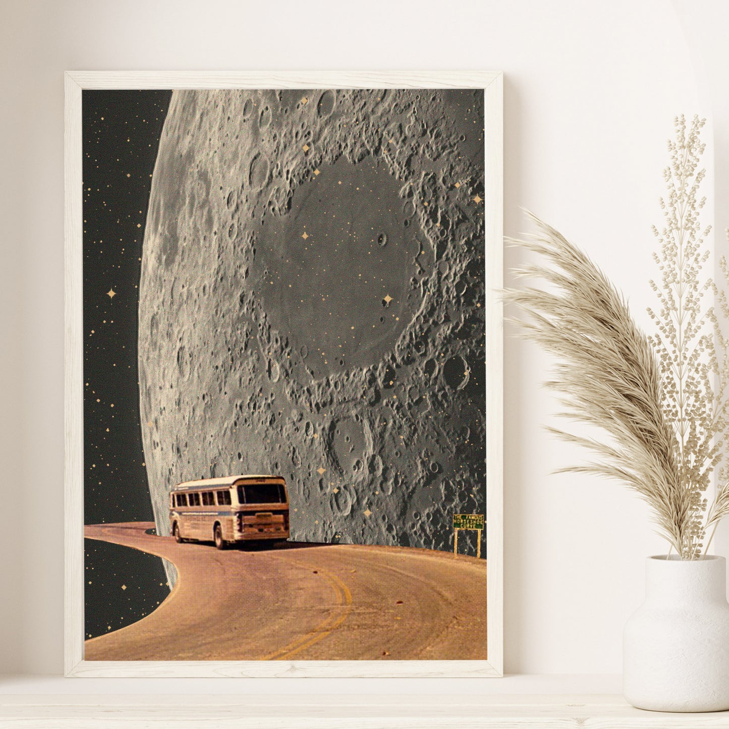 Moon Adventure, Vintage art, Surrealism, Retro Art, Sci-Fi, Cosmic Collage, Cosmic Art, Space Art, Art Print.