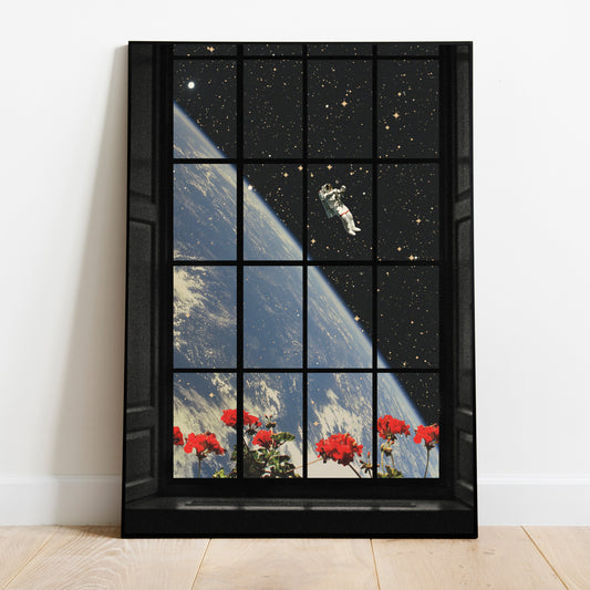 Window Vintage Cosmic Collage Art Retro Art